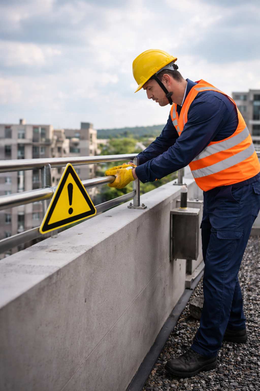 Persona reparando asotea